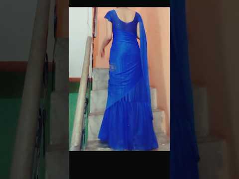 trendy saree cutting & stitching  #frill saree/gown saree/ layer saree cutting and stitching #shorts