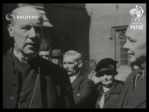 Sir W. Joynson-Hicks presents a motor car to the Bishop of Norwich at House of Lords (1929)