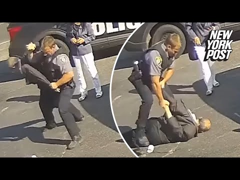 Elderly man with cancer seriously injured when cop shoves him to the ground in disturbing video