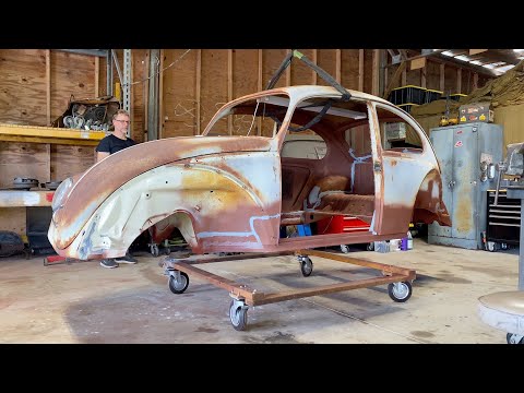 1965 VW Beetle Restoration - Rust Primer, Paint, Seam Sealer!