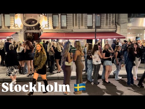 STOCKHOLM NIGHTLIFE 4K🇸🇪Summer-Swedish Girls After Midnight HDR