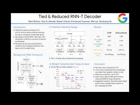 Tied & Reduced RNN-T Decoder - (3 minutes introduction)