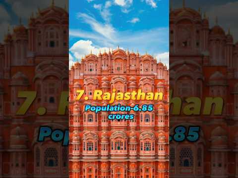 Top 10 most Populated👨‍👩‍👧‍👦States in India 🇮🇳 #population #top10 #india #shorts #viral