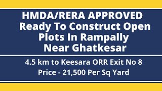 House Construction Plots In Rampally Hyderabad  HMDA RERA  9652317300