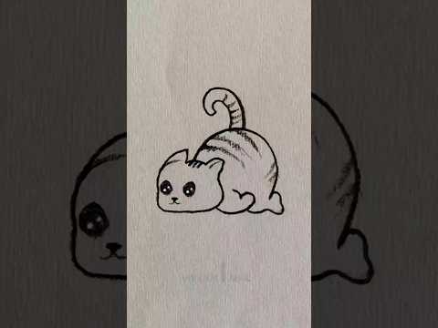 How to draw a cute cat easy || cat drawing step by step