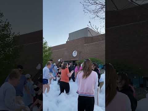 Foam party on Drake's campus...checked off my Relays bucket list! ✅ #DrakeUniversity #Foam #foampart