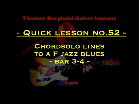 #Quicklesson no 52 - #Chords - Chord solo lines to a F jazz blues - bar 3-4