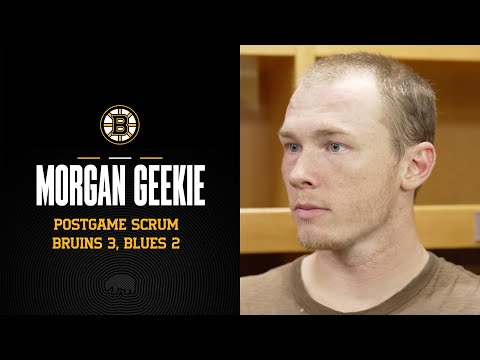 Geekie Reacts After Scoring to Start Bruins Comeback in St. Louis