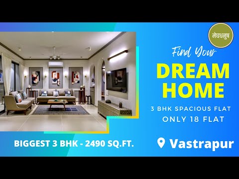 Inside Video Tour Of 3 BHK Luxurious Flat Located @ Vastrapur, Ahmedabad | Luxury Apartment #sale