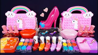 "High heel" Slime #slime #slime videos #eyeshadow slime #slime mixing #makeup slime #ASMR #pink (58)