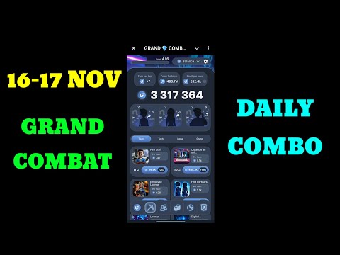 Grand Combat Daily Combo 16 - 17 November | Grand Kombat Daily Combo Card