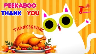 Peekaboo Thank You | Thanksgiving Song | Fun Nursery Rhymes for Kids | Tinny Thinkers Club