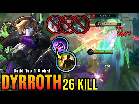 26 Kills!! Dyrroth Monster EXP Laner!! - Build Top 1 Global Dyrroth ~ MLBB