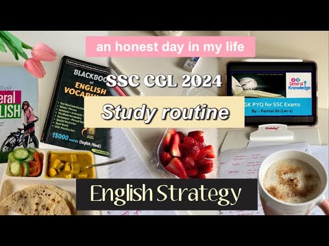 SSC CGL study vlog📚 Cgl plan 2024 English strategy🍧 An honest day in life of ssc aspirant #cgl