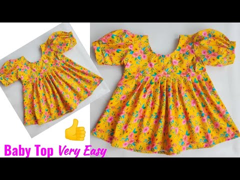 Very Easy Baby Top Cutting and stitching | Baby frock cutting and stitching