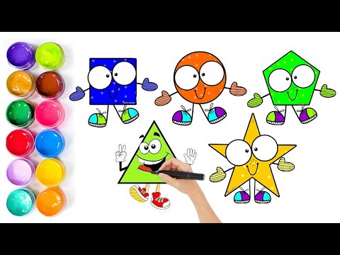 shapes for kids | Learn colors, shapes Drawing | Rainbow Learning Class