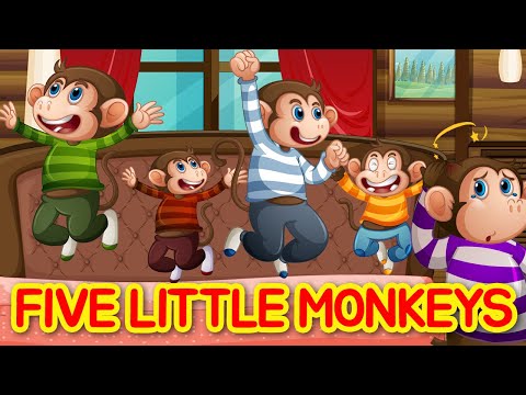 Five Little Monkeys Jumping On The Bed with Lyrics | Children Nursery Rhyme | Simple Kids Songs