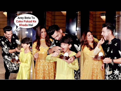 Arjun Bijlani Cute Moment With Son Ayaan At His Birthday Party 2024