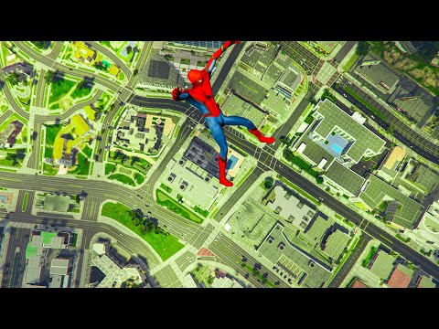 GTA 5 Spiderman Epic Jumps Compilation(GTA V Fails Funny Moments) 26