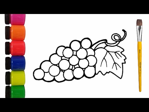 Como desenhar Cacho de uvas | Desenho fácil para crianças | Ensine seu filho