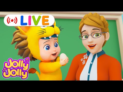 LIVE🔴Humpty dumpty, Old MacDonald had a farm + More | Jolly Jolly & Friends - Best Kids Songs!