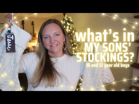 BOYS STOCKING IDEAS || WHAT'S IN MY 10 & 12 YEAR OLD SONS' STOCKINGS?