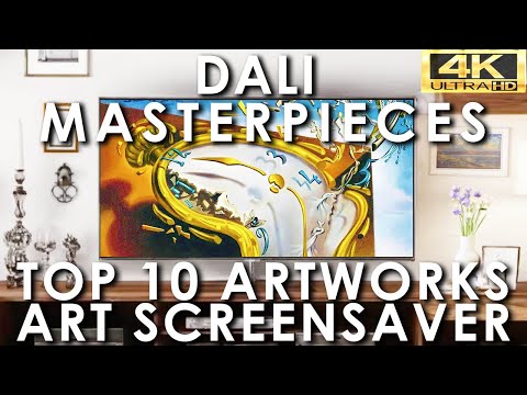 Dali Art Slideshow Top 10 Masterpieces | Famous Paintings Screensaver | No Sound 4K UHD