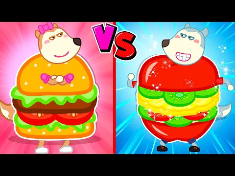 Which Burger is Better? Unhealthy Food vs Healthy Food 🐺 Funny Stories for Kids @LYCAN1-d2g