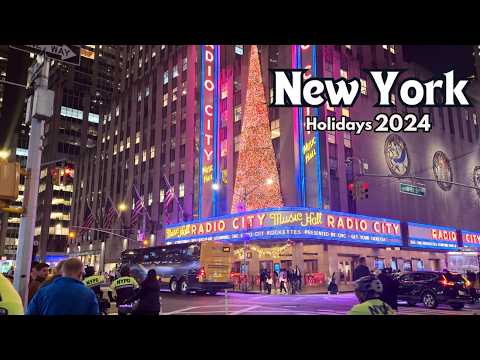 4K NYC Walk | Election Night at Rockefeller Center & 5th Avenue