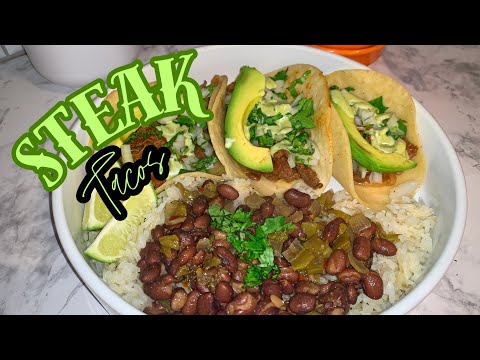 COOK WITH ME | STEAK TACOS & BLACK BEANS