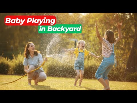 Baby Playing in Backyard | Outdoor - Backyard Play Area