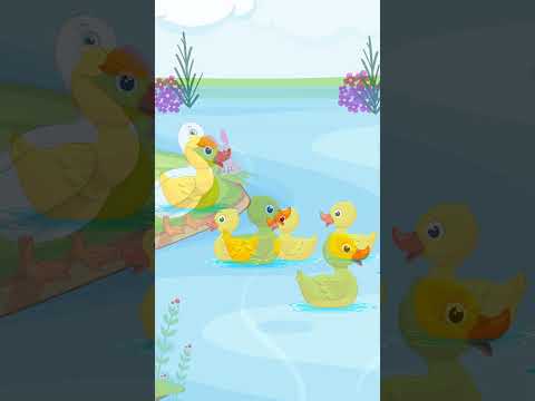 Five Little Ducks 🦆 | Nursery Rhyme | Number song #nurseryrhymes #youtubeshorts #shorts