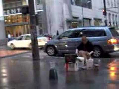 Amazing Street Performer Playing Bottles and Cans Video 1