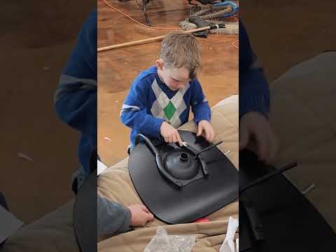 He was so excited to put this chair together #focus #determination #kids #hardwork