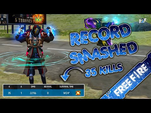 [B2K] BREAKING THE WORLD RECORD WITH 35 KILLS #ff  | تحطيم الأرقام القياسية هوايتي