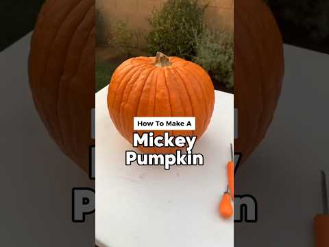 How To Make A Mickey Shaped Pumpkin 🎃 This is a super easy pumpkin carving design!! #shorts