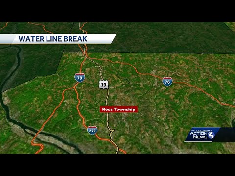 Water line break in Ross Township