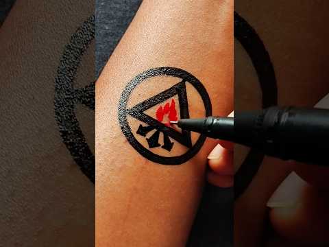 "Constantine Logo Temporary Tattoo on Wrist | Black Gel Pen Art"....#tattoo #shorts #art