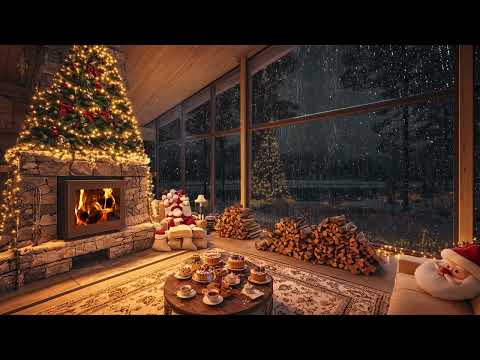 Silent Night, Cozy Glow: Peaceful Christmas Melodies with the Warmth of a Crackling Fireplace