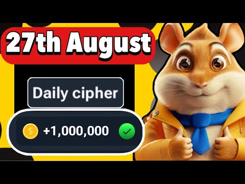 27th August Hamster Kombat Daily Cipher Morse Code  Claim 1,000,000 Coins Task Reward