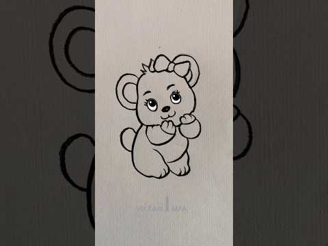 Cute teddy bear  drawing #easy teddy bear drawing#pencil drawing#shorts