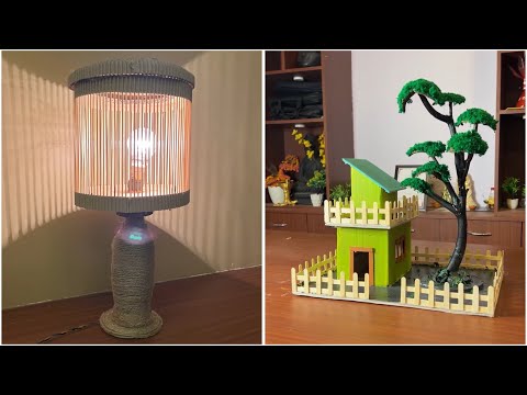 DIY Room Decor Ideas | Handmade Table Lamp and Miniature House Model