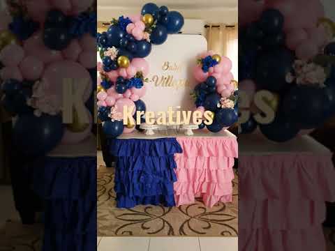 Gender Reveal | Balloon Garland | Tabletop Setup