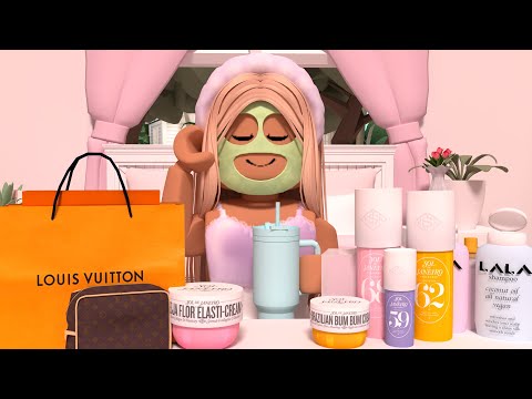 My Busy SELFCARE HOME ALONE ROUTINE! *GYM, SKINCARE, SHOPPING!* VOICED Roblox Bloxburg Roleplay