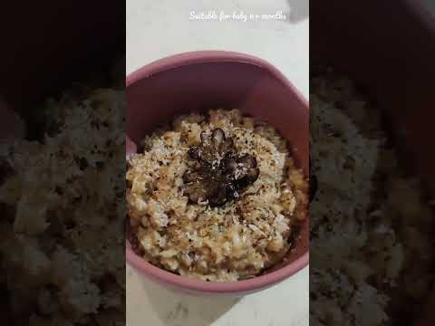 Porridge with chia seeds and shredded coconut for babies from 6 + months