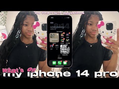 WHATS ON MY IPHONE 14 PRO || app suggestions + ios 17.4