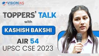 Jaipur Toppers' Talk | Ms. Kashish Bakshi, AIR 54 | UPSC CSE 2023