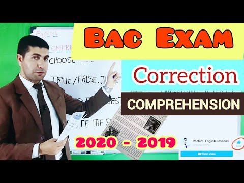 Bac Exam Correction - 2020 | READING COMPREHENSION