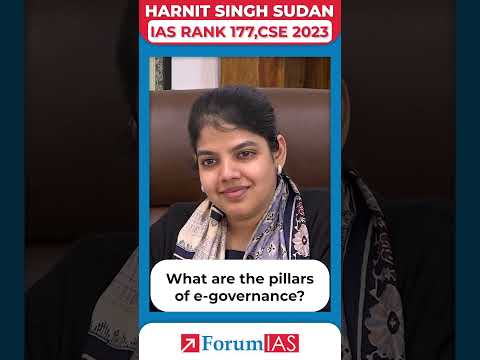 What are the pillars of E governance | IAS Topper Harnit Singh Sudan #shorts