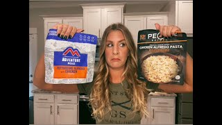 MRE Comparison - Mountain House vs Peak Refuel Freeze Dried Meals Taste Test #preparation #review